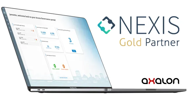 Laptop mit NEXIS Mockup, Gold Partner Axalon